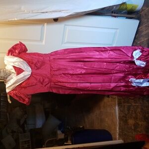 Holiday Chior or Theater Red and White Satin Dress 8 available
